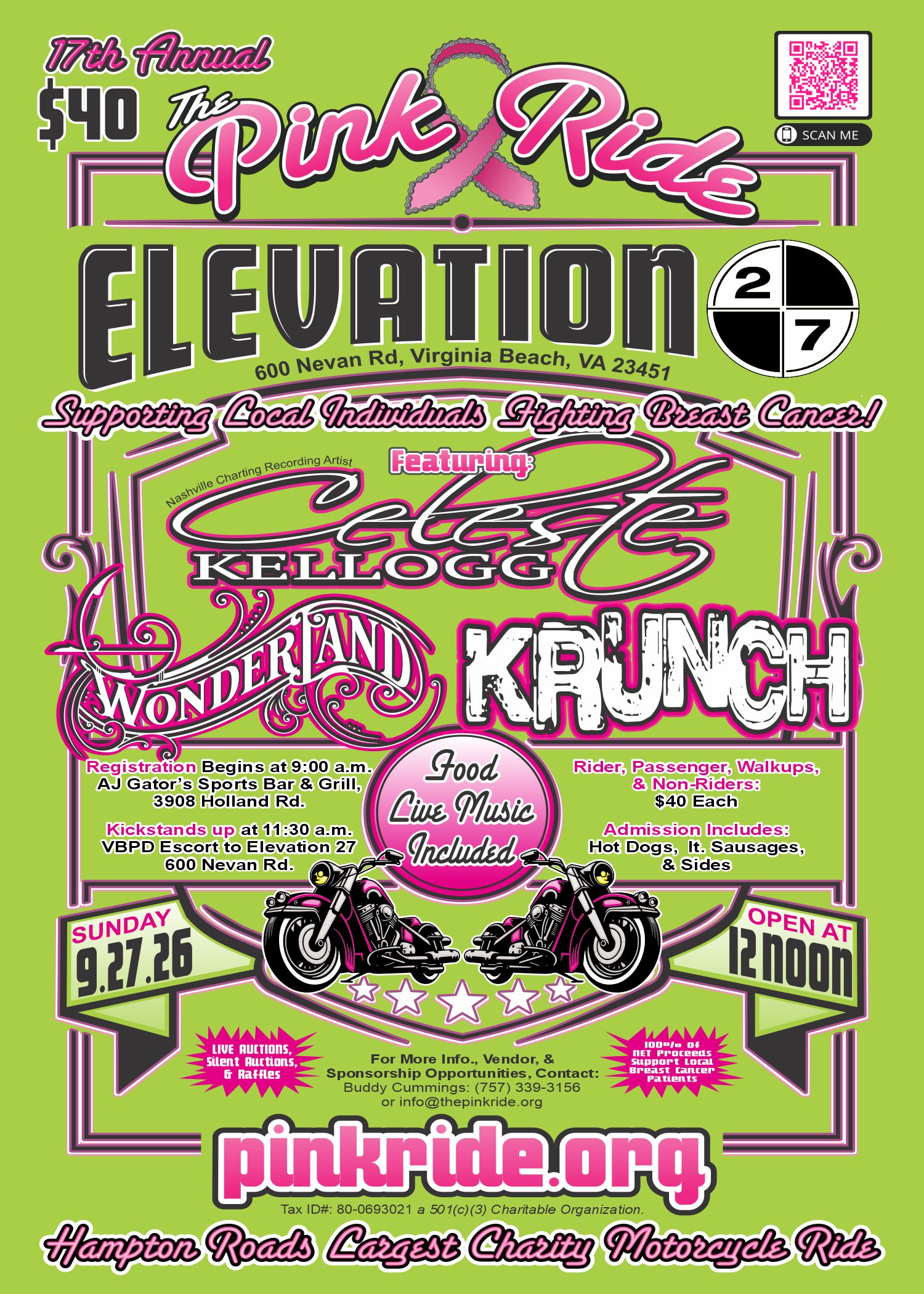 2026 Pink Ride event flyer